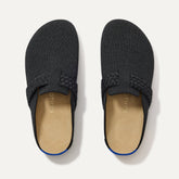 The Braid Clog in Black shown from the top.