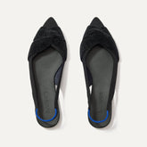 The Twist Point Slingback in Black shown from the top.