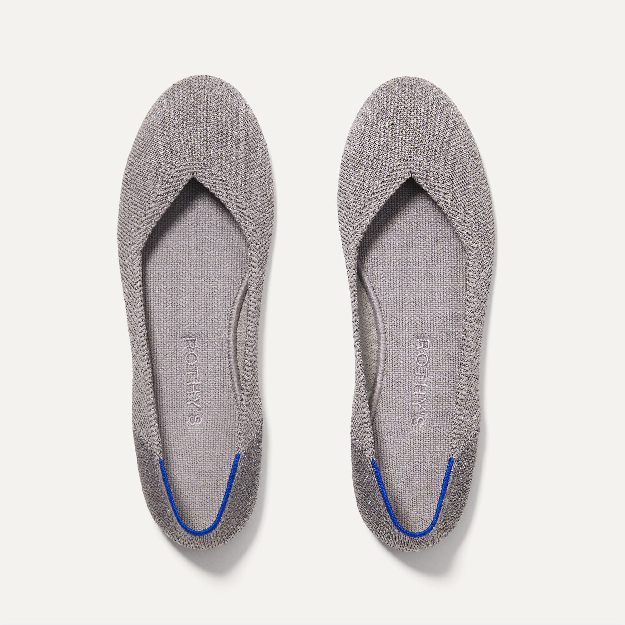 The Flat in Silver Metallic shown from the top. 