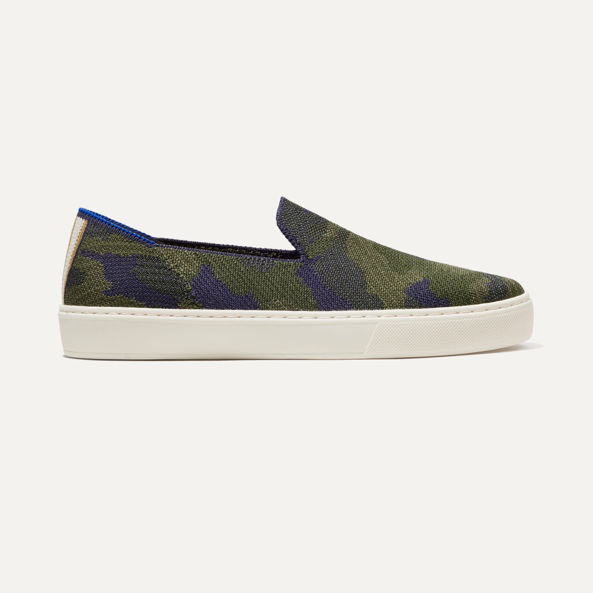 The Original Slip On Sneaker in Cedar Camo shown from the side. 