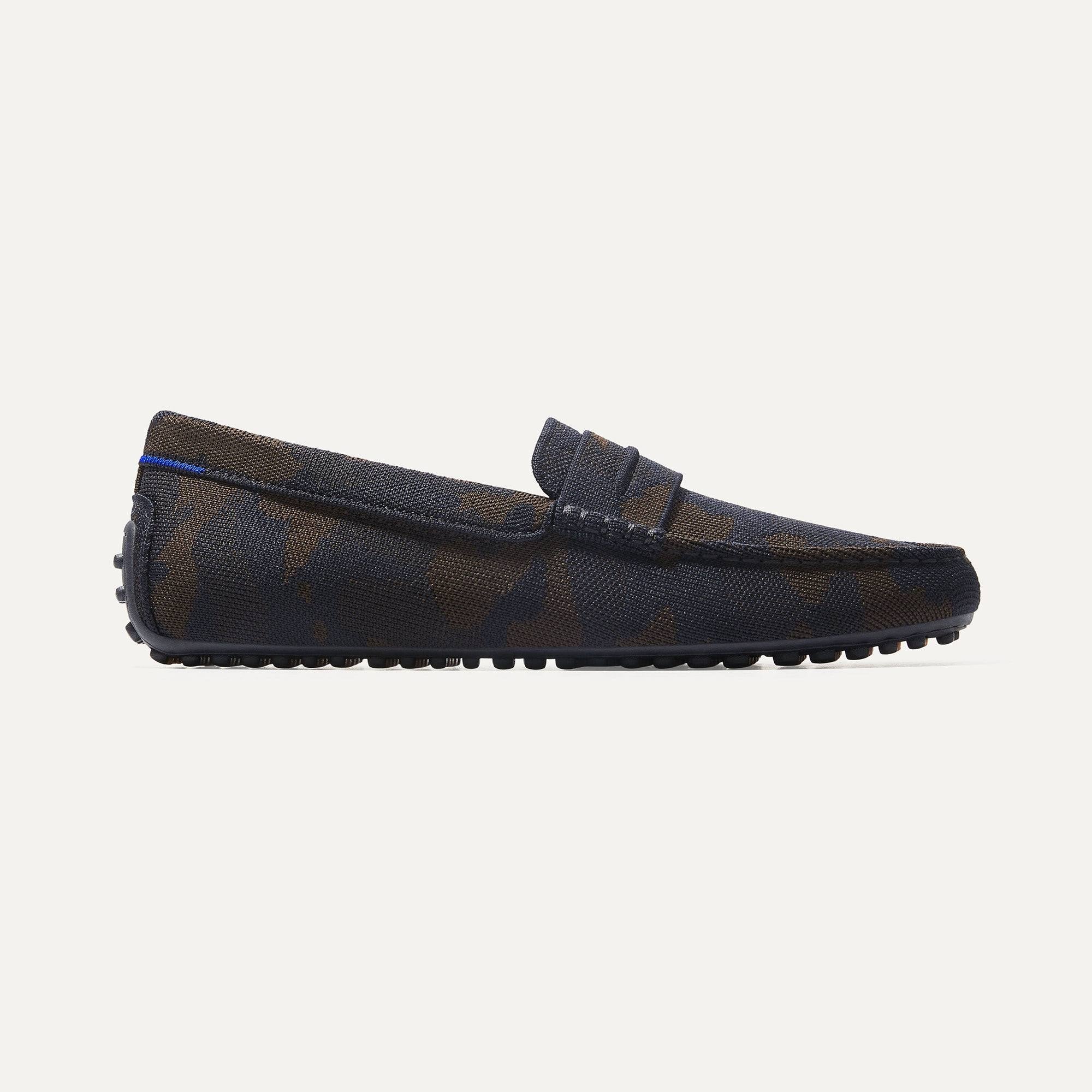 The Driving Loafer in Woodland Camo shown from the side.