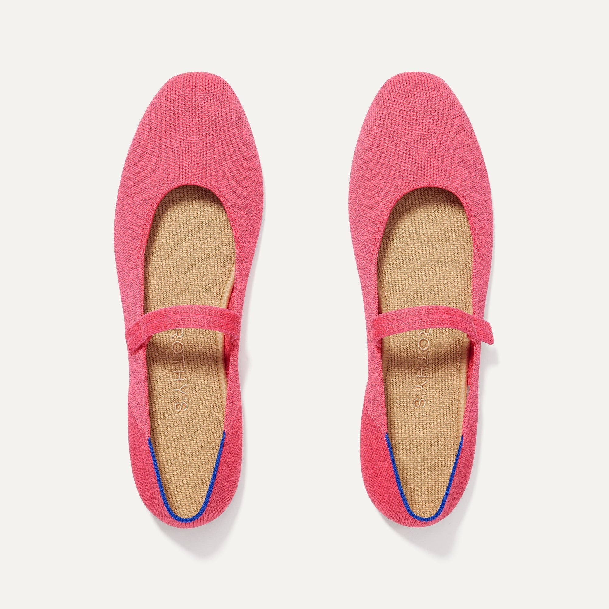The Square Mary Jane in Soiree Pink shown from the top. 