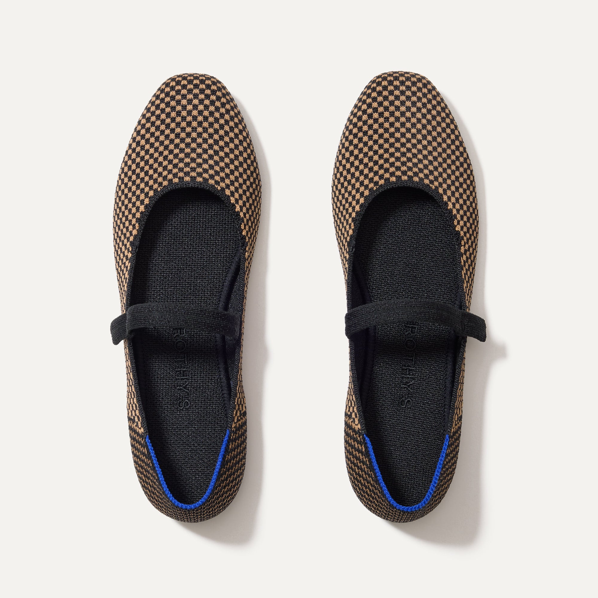 The Square Mary Jane in Wren Micro Check shown from the top. 