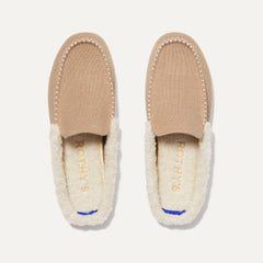 The Scuff Slipper in Birch Tan shown from the top. 