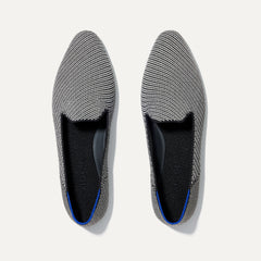The Almond Loafer in Black Twill shown from the top. 