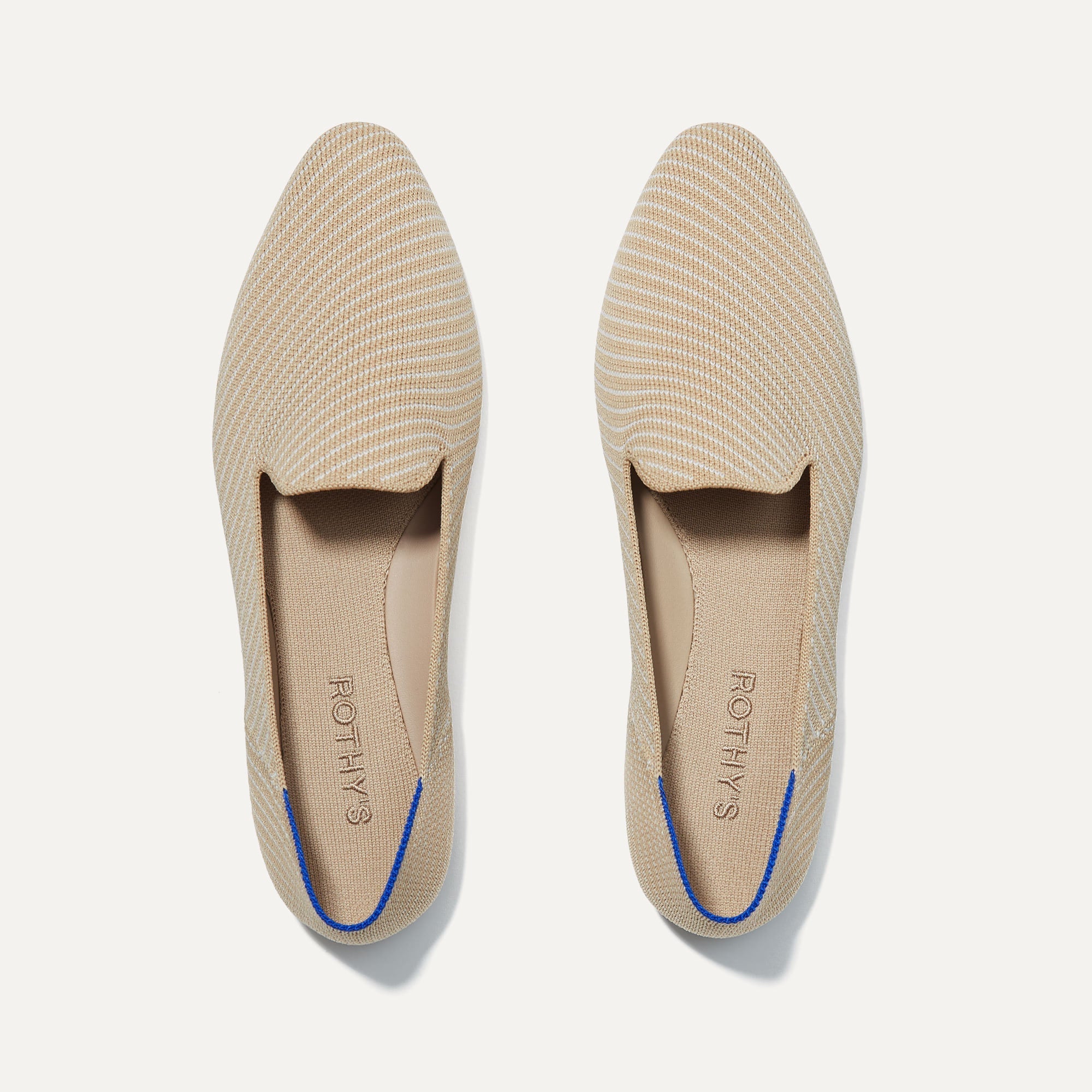 The Almond Loafer in Chai Twill shown from the top. 
