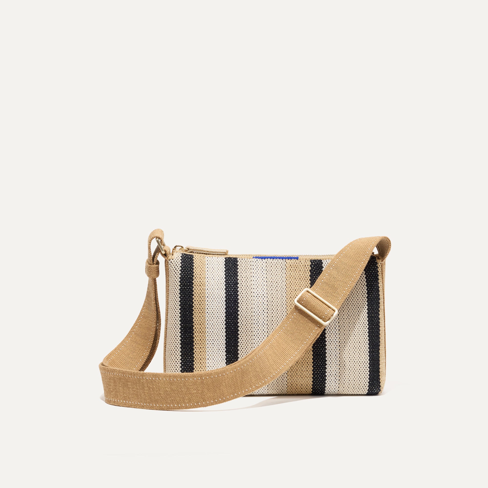 PLP |The Casual Crossbody in Coco Stripe, shown from the front.