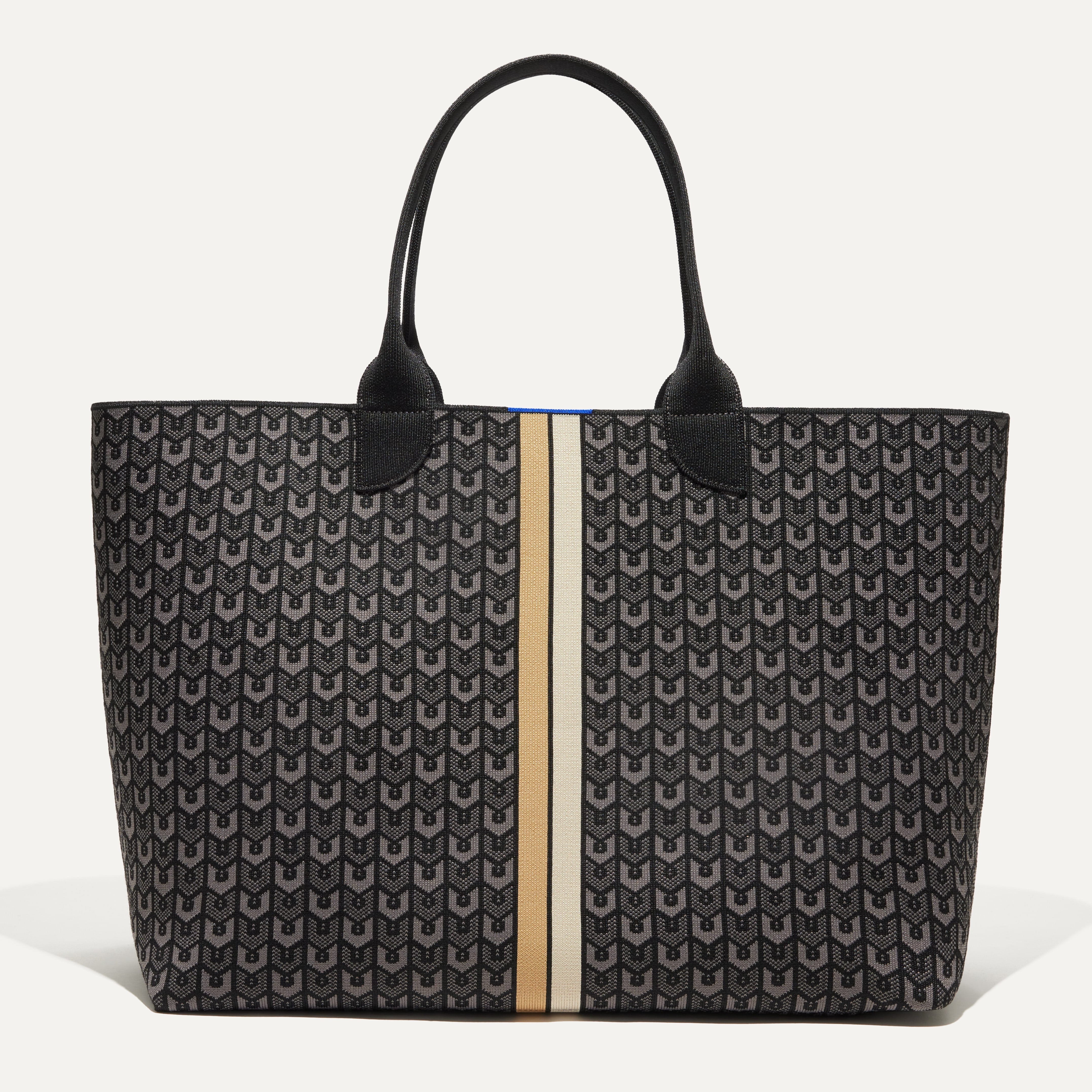 PLP |The Reversible Lightweight Mega Tote in Signature Black, shown from the from the front.