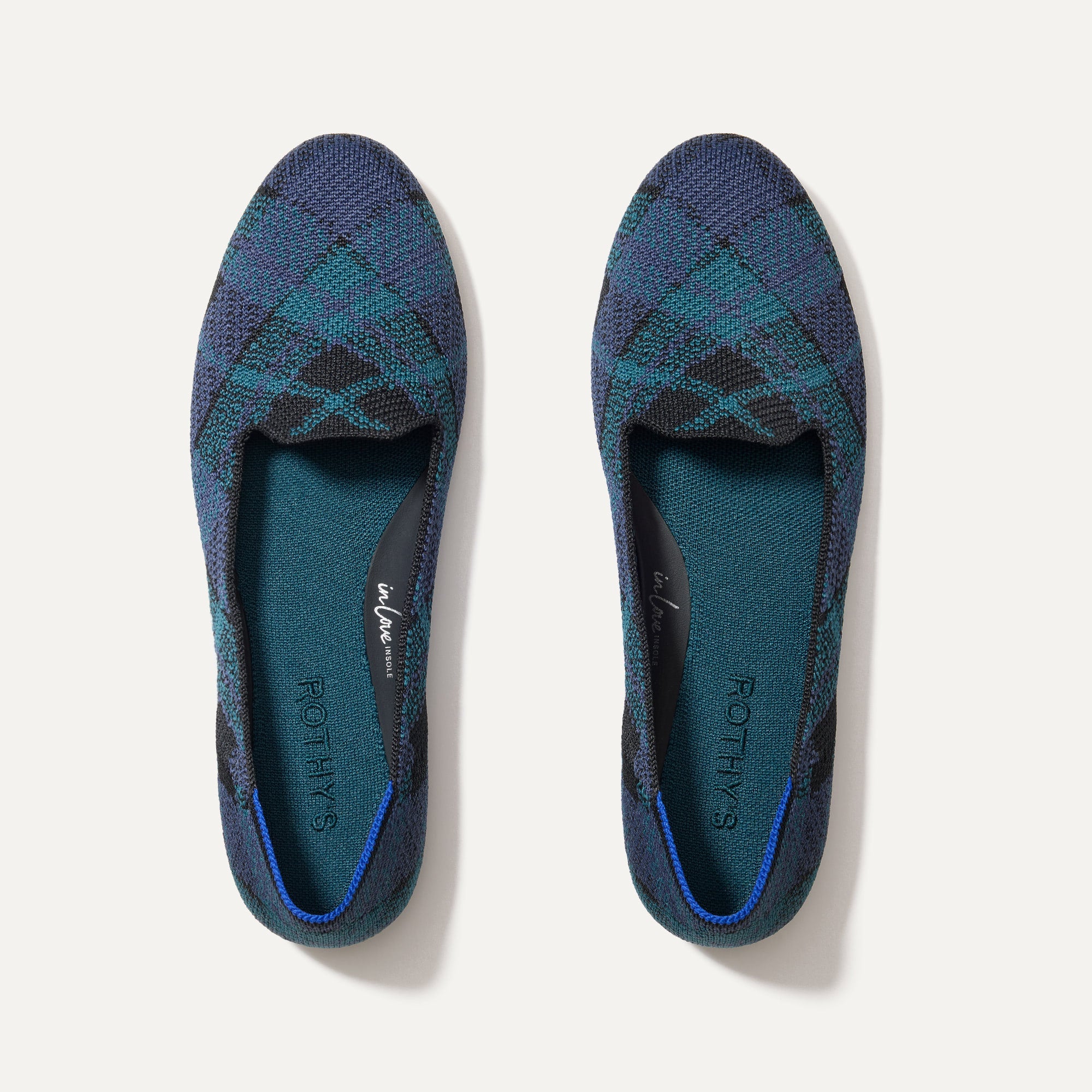 The Lounge Loafer in Preppy Plaid shown from the top. 