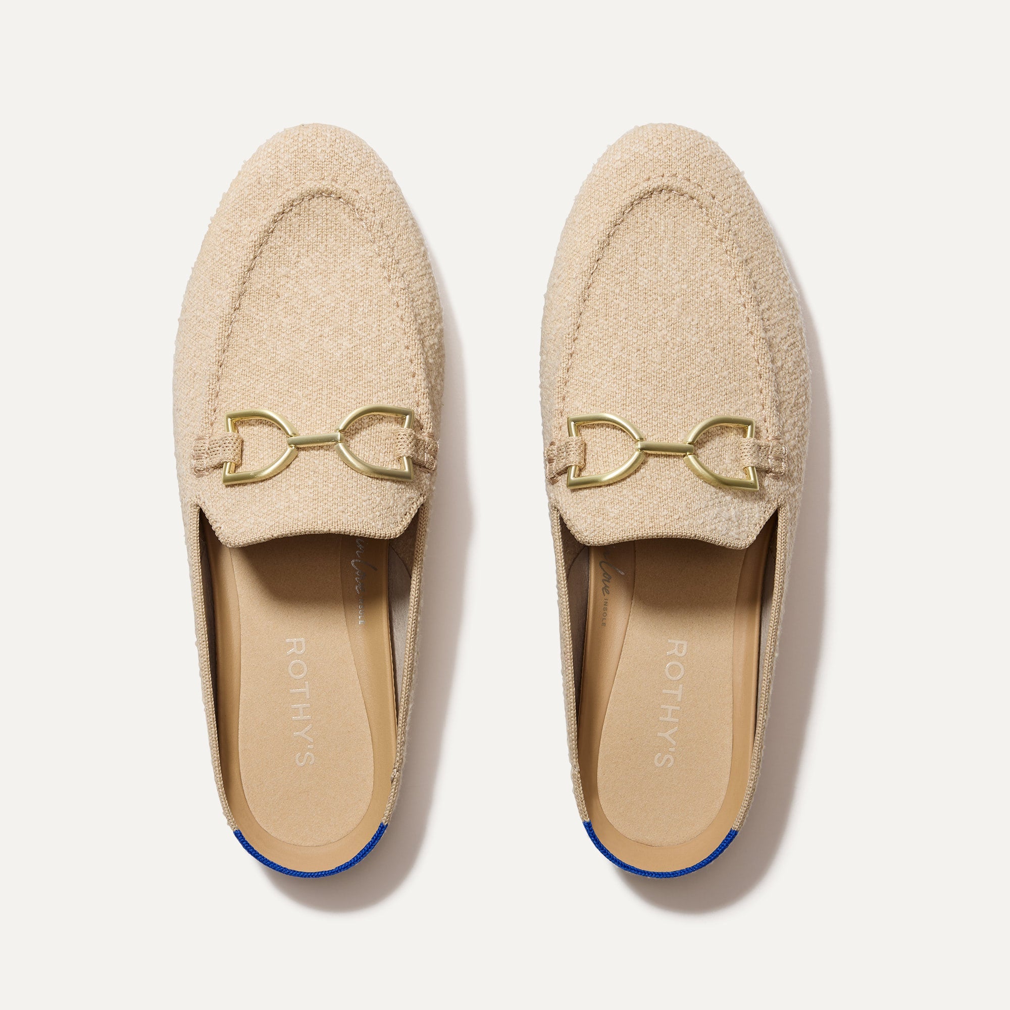 The Double Bit Loafer Mule in Bunny Bouclé shown from the top. 