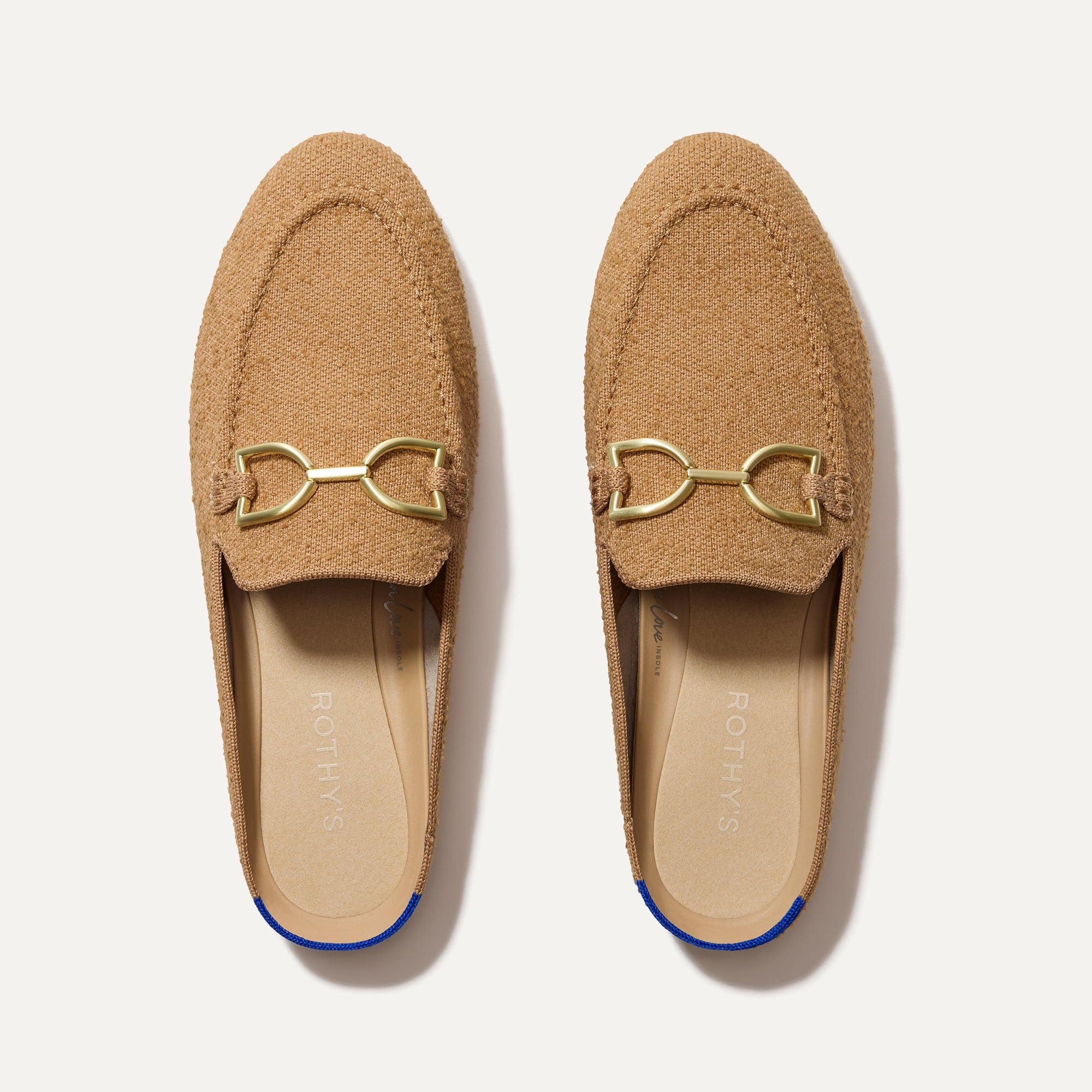 The Double Bit Loafer Mule in Wren Bouclé shown from the top. 