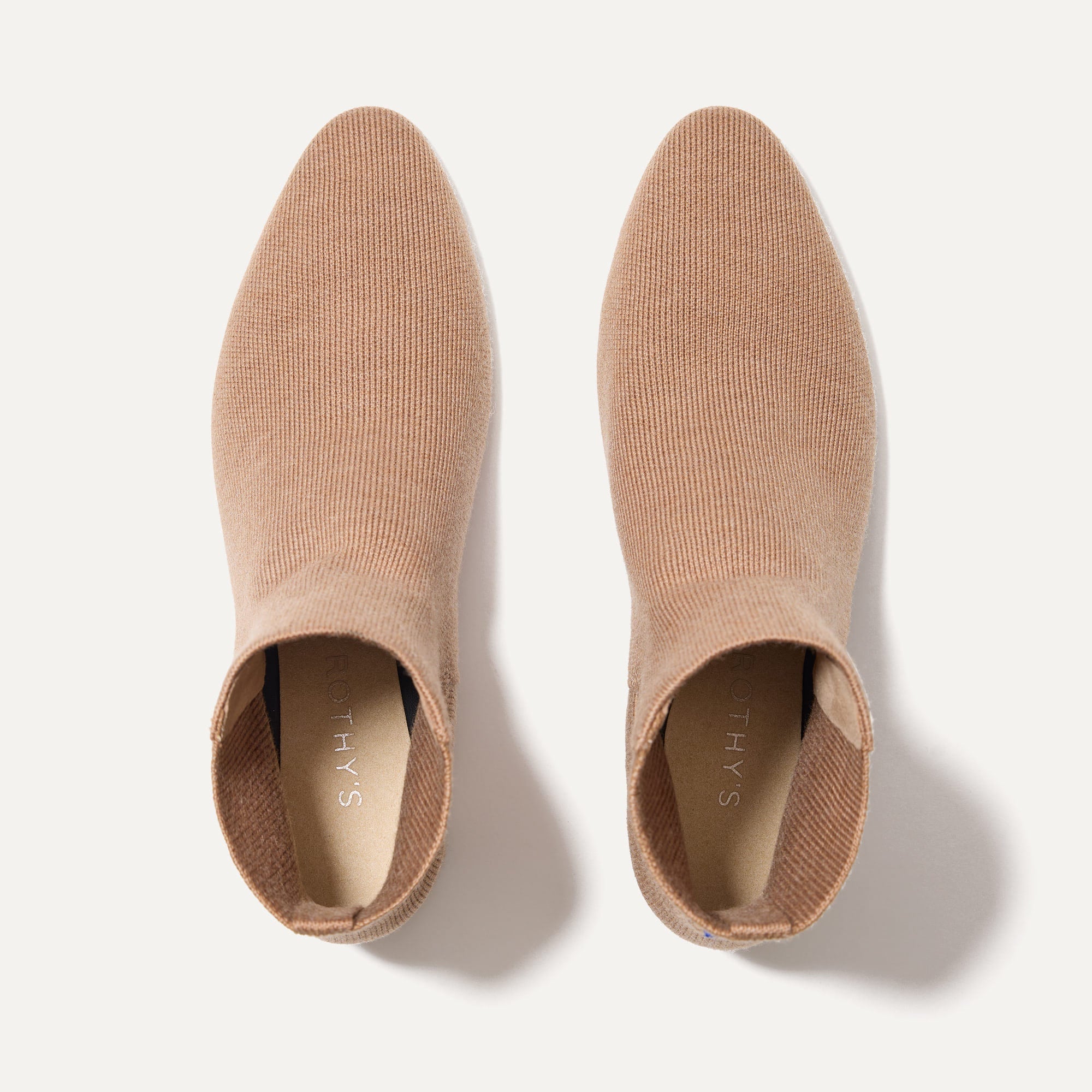 A pair of The Classic Boot in Tobacco shown from the top. 
