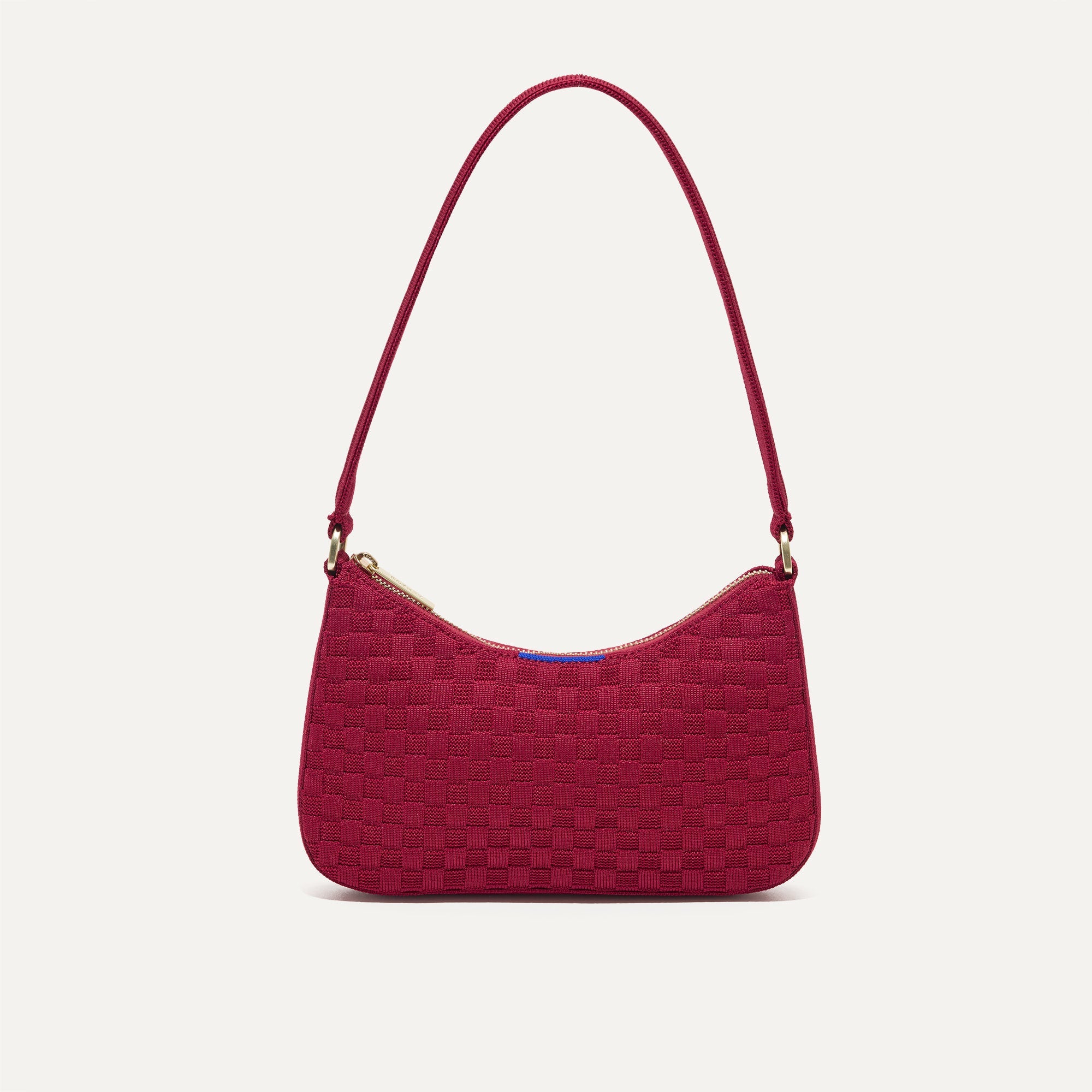 PLP |The Mini Shoulder Bag in Cranberry shown from the front.