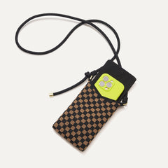 The Phone Crossbody in Midnight Song shown from above with an iPhone inside.
