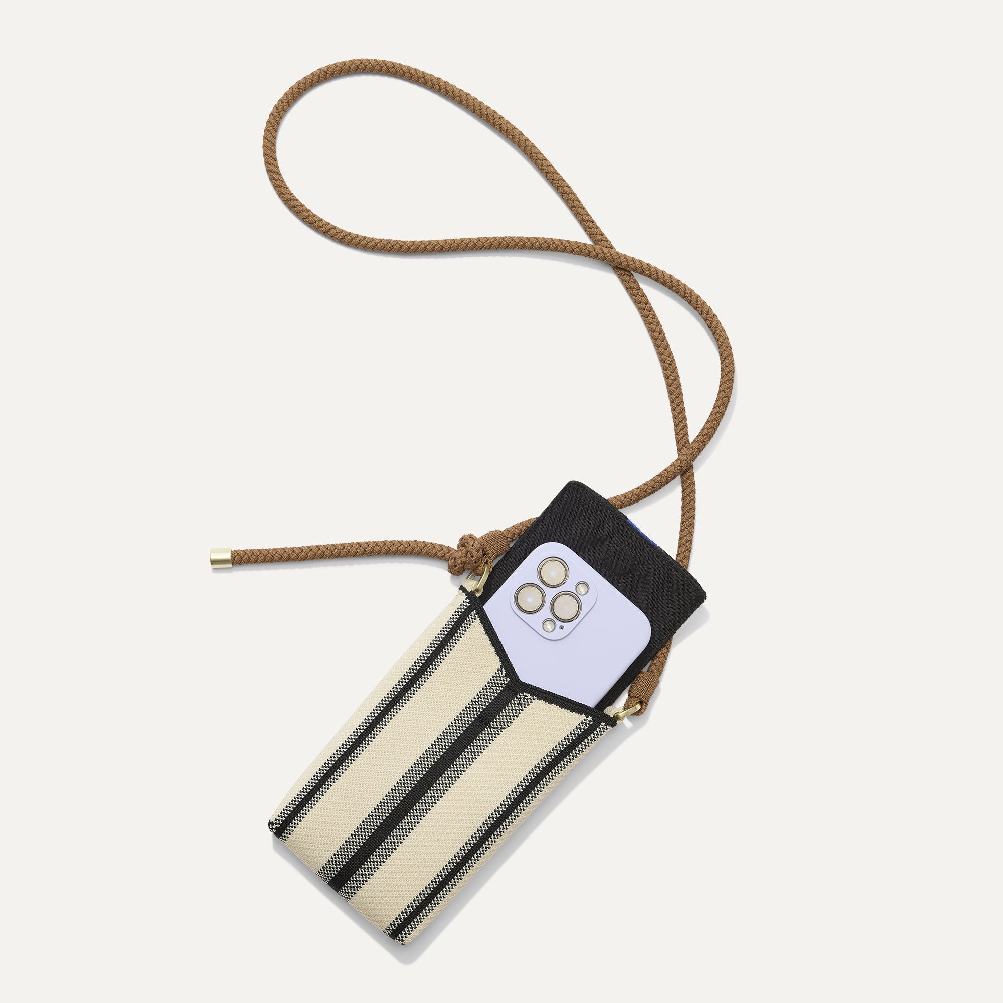 The Phone Crossbody in Coastline shown from above with an iPhone inside.