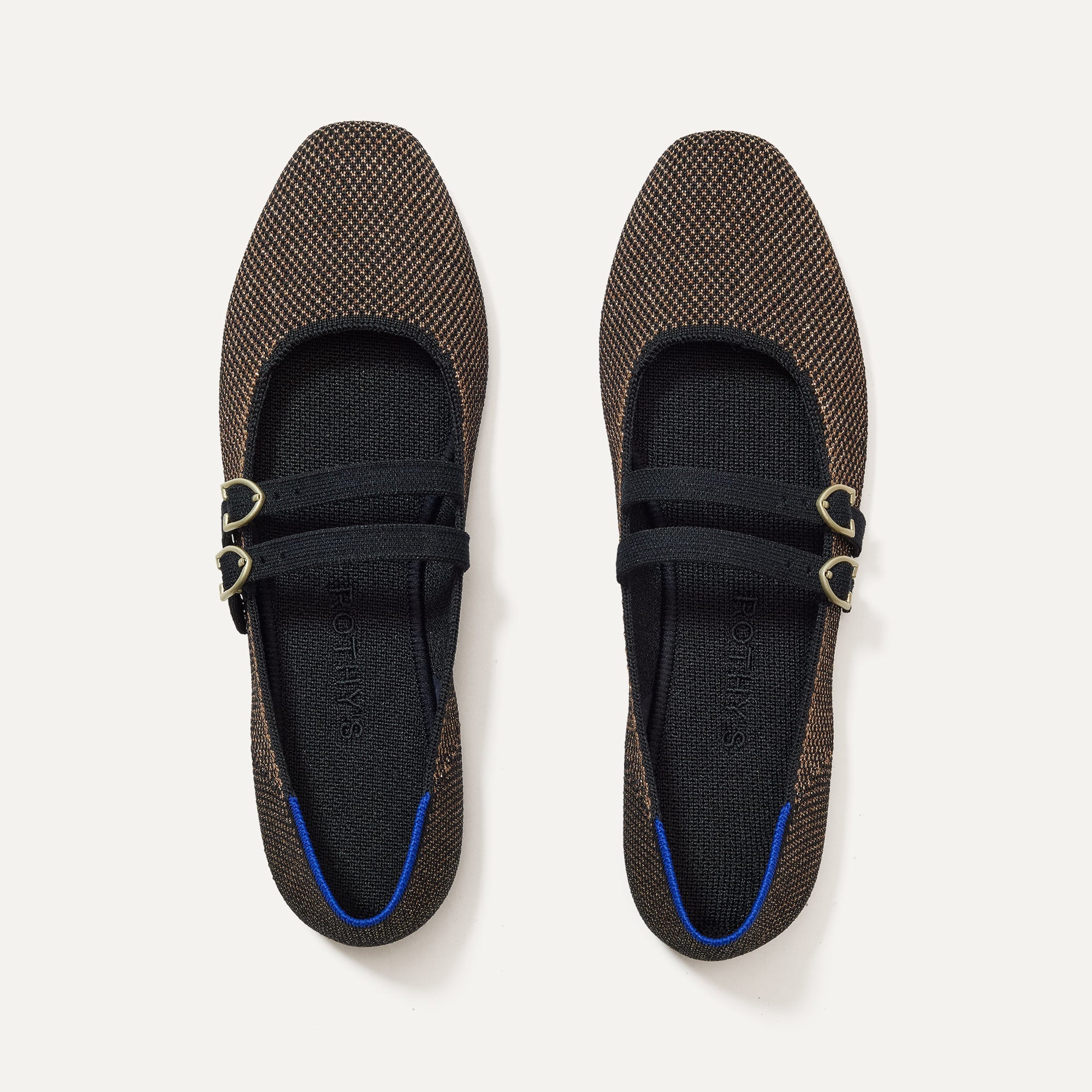 The Double Buckle Mary Jane in Bronzite shown from the top.