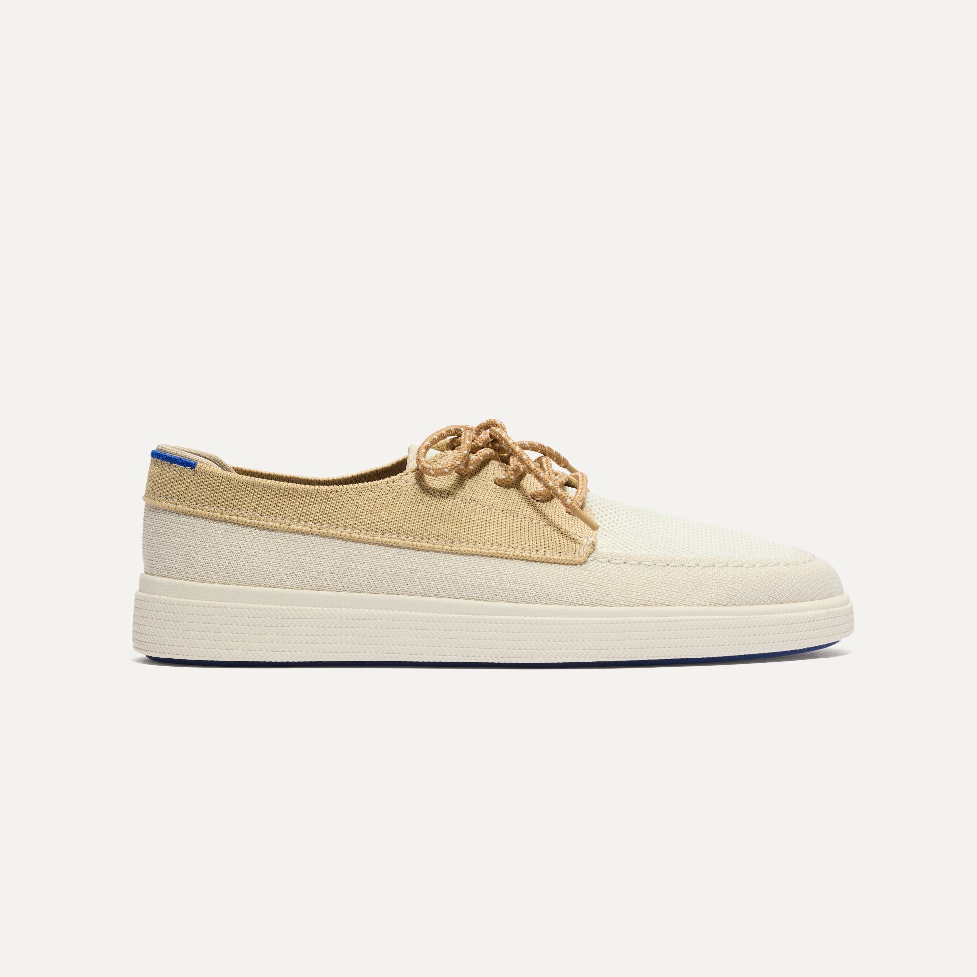 The Ravello Boat Shoe in Surf shown from the side. 