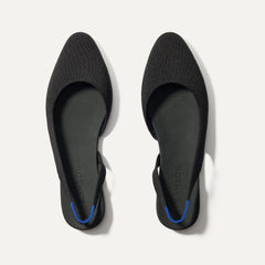 The Almond Slingback in Black shown from the top.