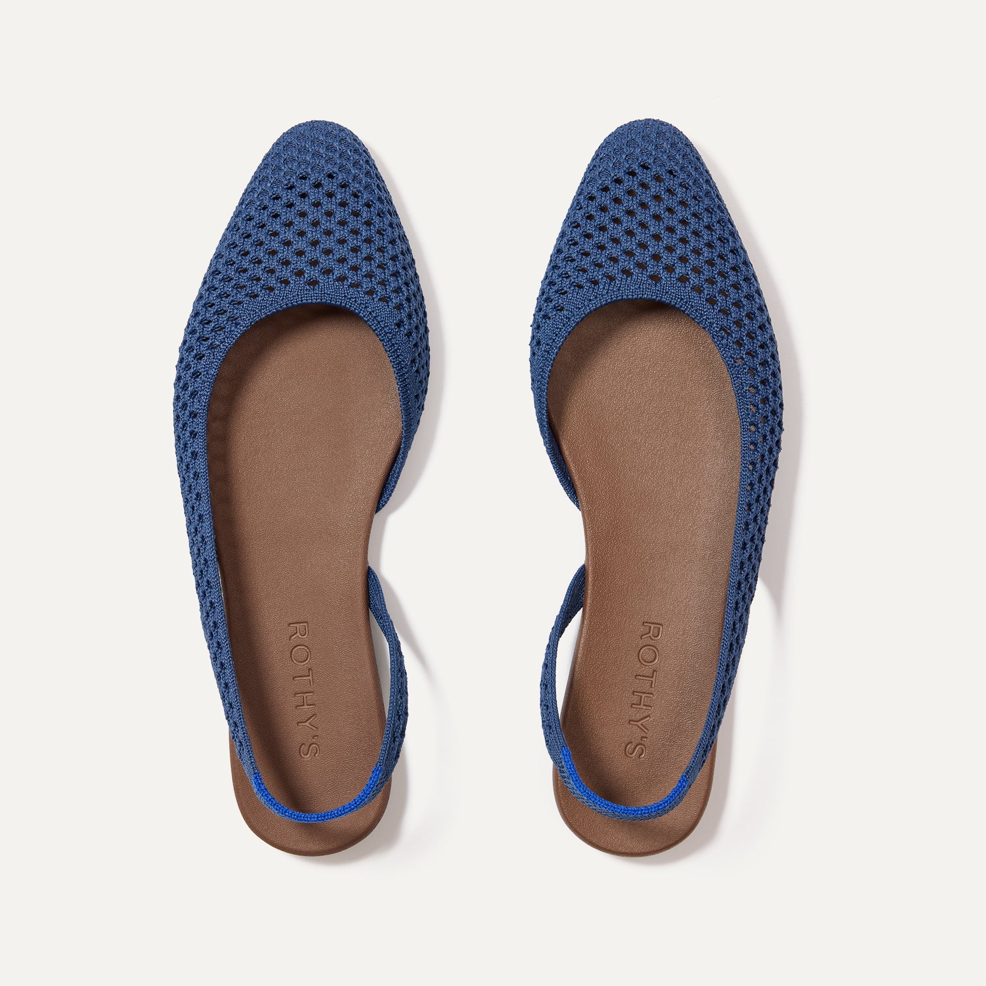 The Almond Slingback in Deep Sea Mesh shown from the top.