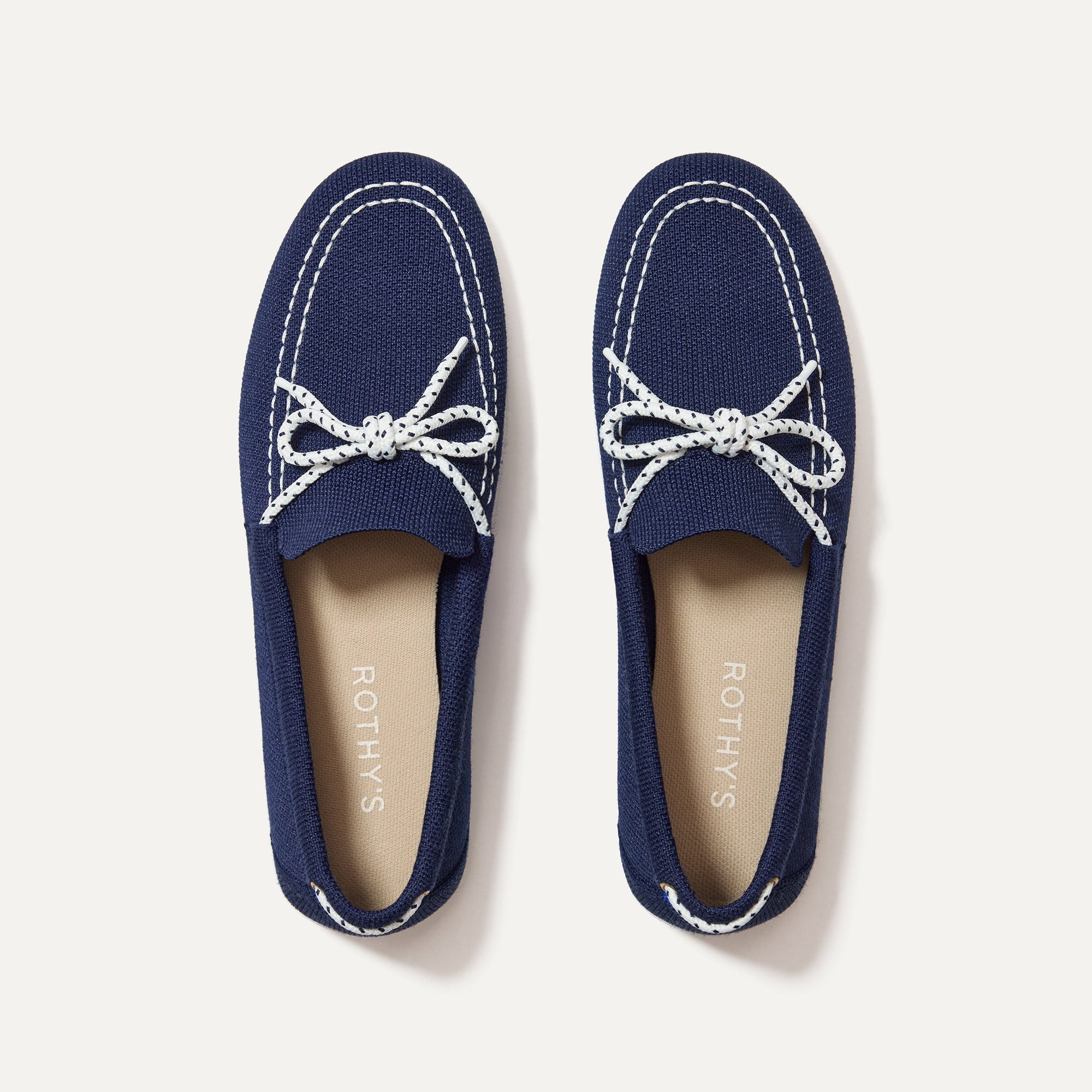 The Boat Shoe in Bay Blue shown from the top. 