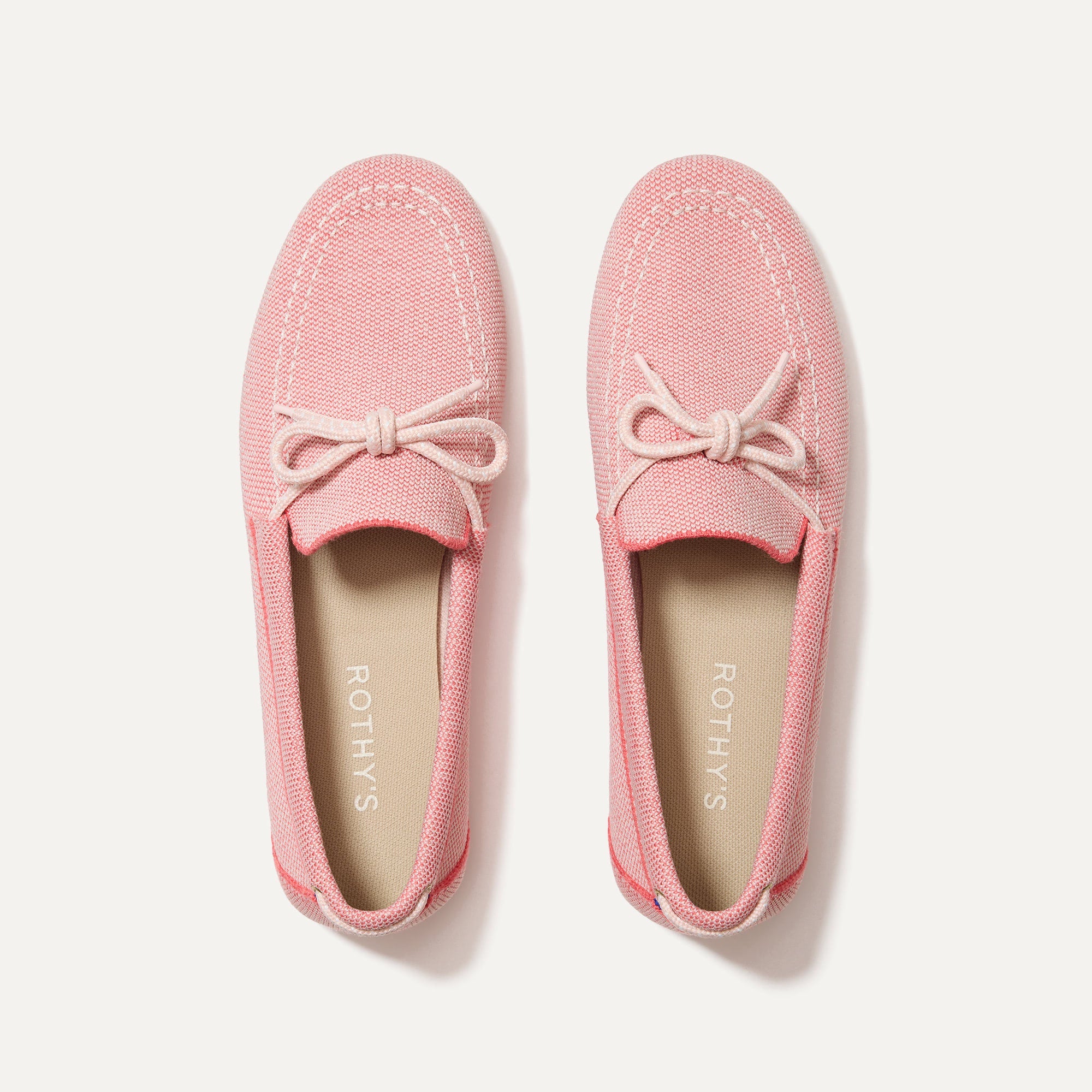 The Boat Shoe in Sunbaked Pink shown from the top. 