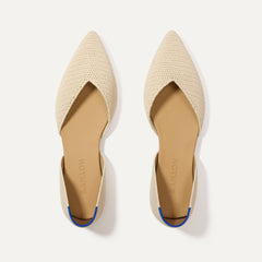 The D'Orsay Point in Conch Raffia-Knit shown from the top.