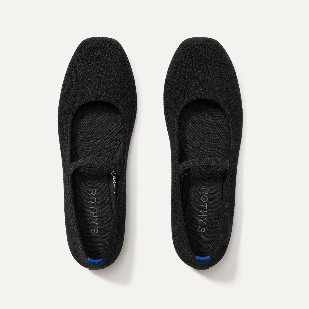 The Max Square Mary Jane in ReVelvet™ Black shown from the top.