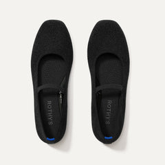 The Max Square Mary Jane in ReVelvet™ Black shown from the top.