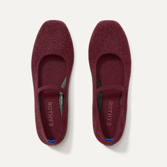 The Max Square Mary Jane in ReVelvet™ Syrah shown from the top.
