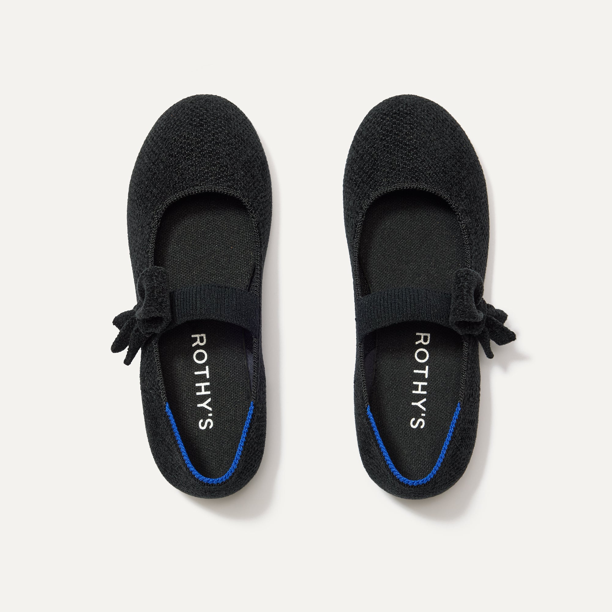 The Kids Tux Bow Mary Jane in ReVelvet™ Black shown from the top.