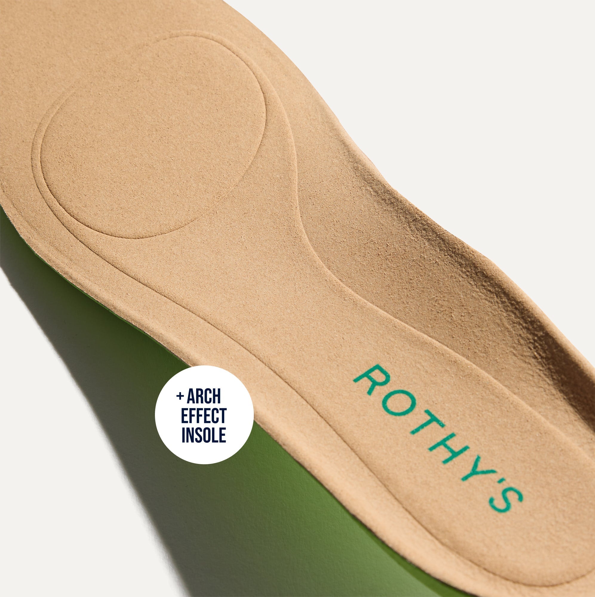 Close up of the Arch Effect Insole on The Daily Flat in Clover.
