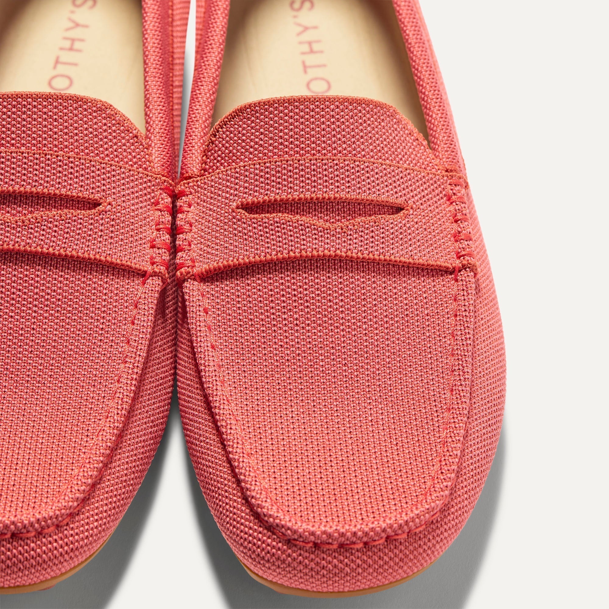 Close up of the toe and vamp of The Men's Daily Driver in Cayenne. 
